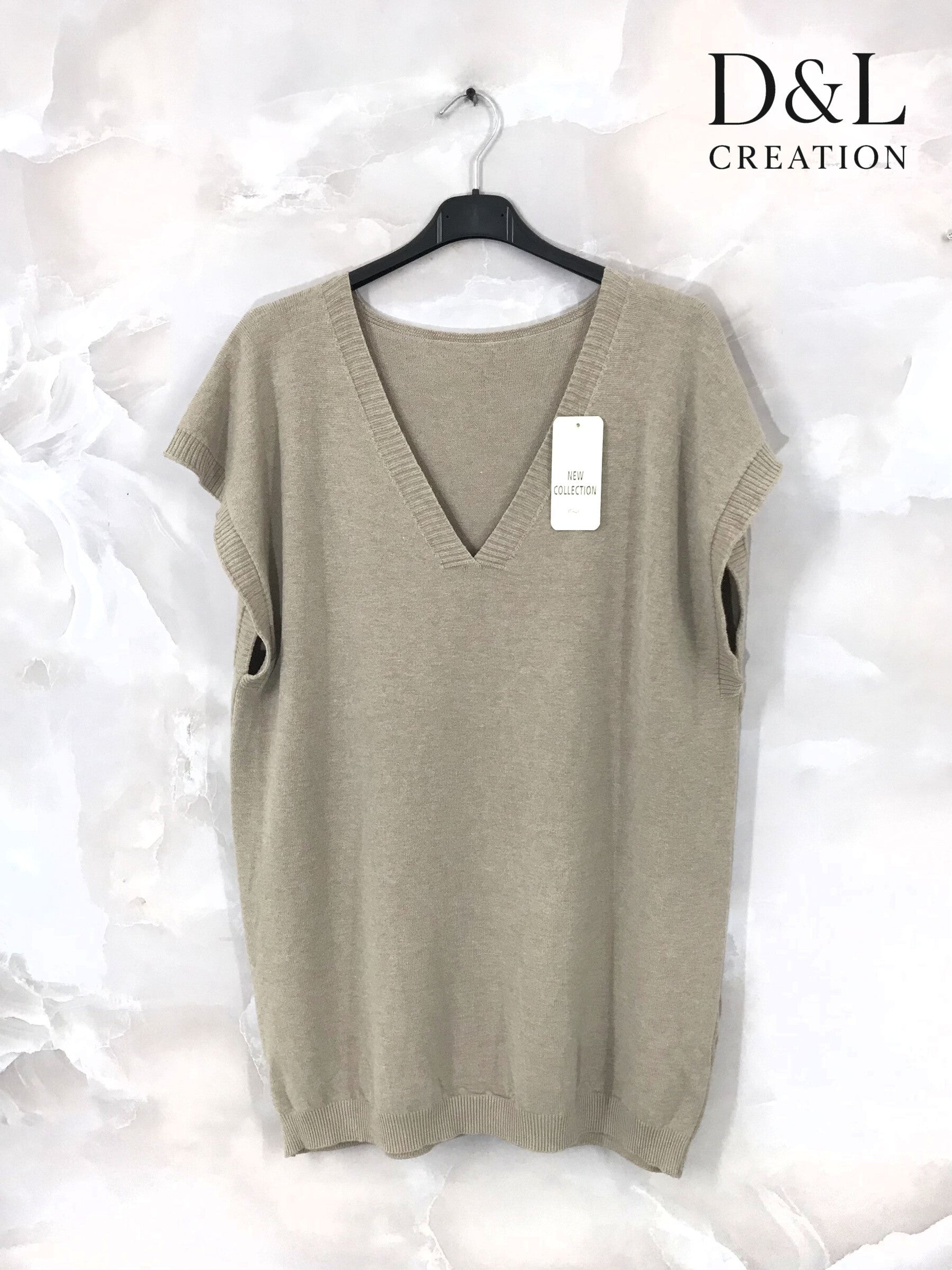 Plus Size Short-sleeved knit sweater size 38 to 50
