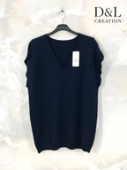 Plus Size Short-sleeved knit sweater size 38 to 50