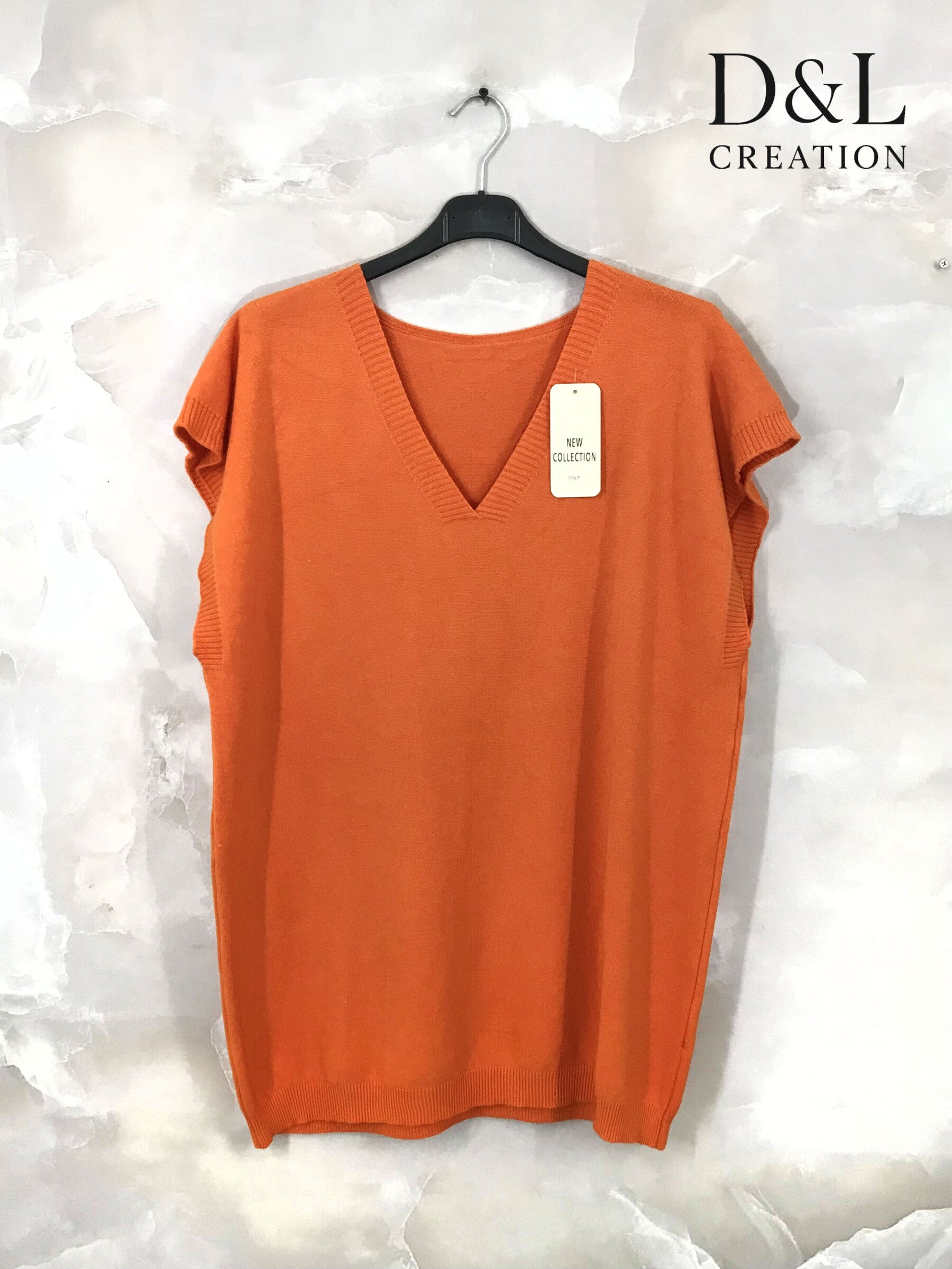 Plus Size Short-sleeved knit sweater size 38 to 50