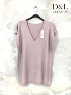 Plus Size Short-sleeved knit sweater size 38 to 50