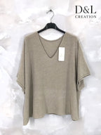 Plus Size Knit sweater with mid-length sleeves in sizes 40 to 56