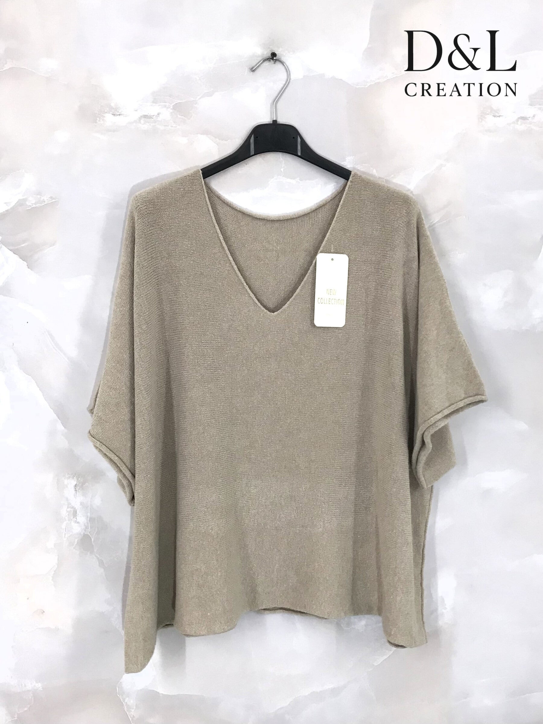 Plus Size Knit sweater with mid-length sleeves in sizes 40 to 56