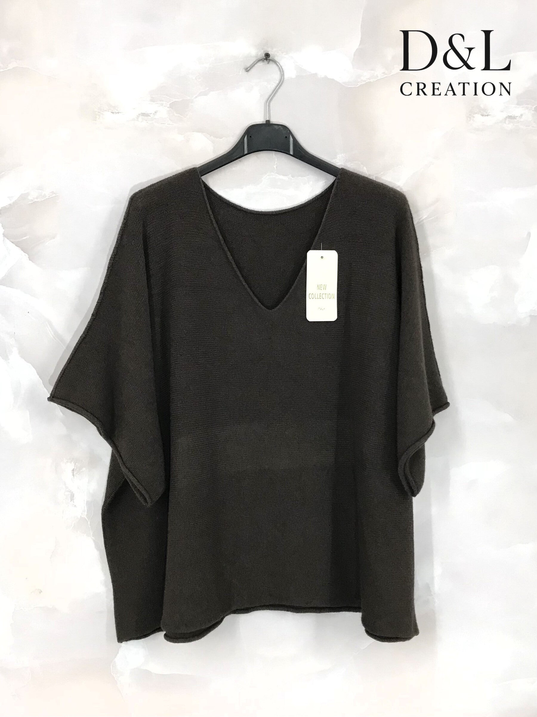 Plus Size Knit sweater with mid-length sleeves in sizes 40 to 56