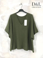 Plus Size Knit sweater with mid-length sleeves in sizes 40 to 56