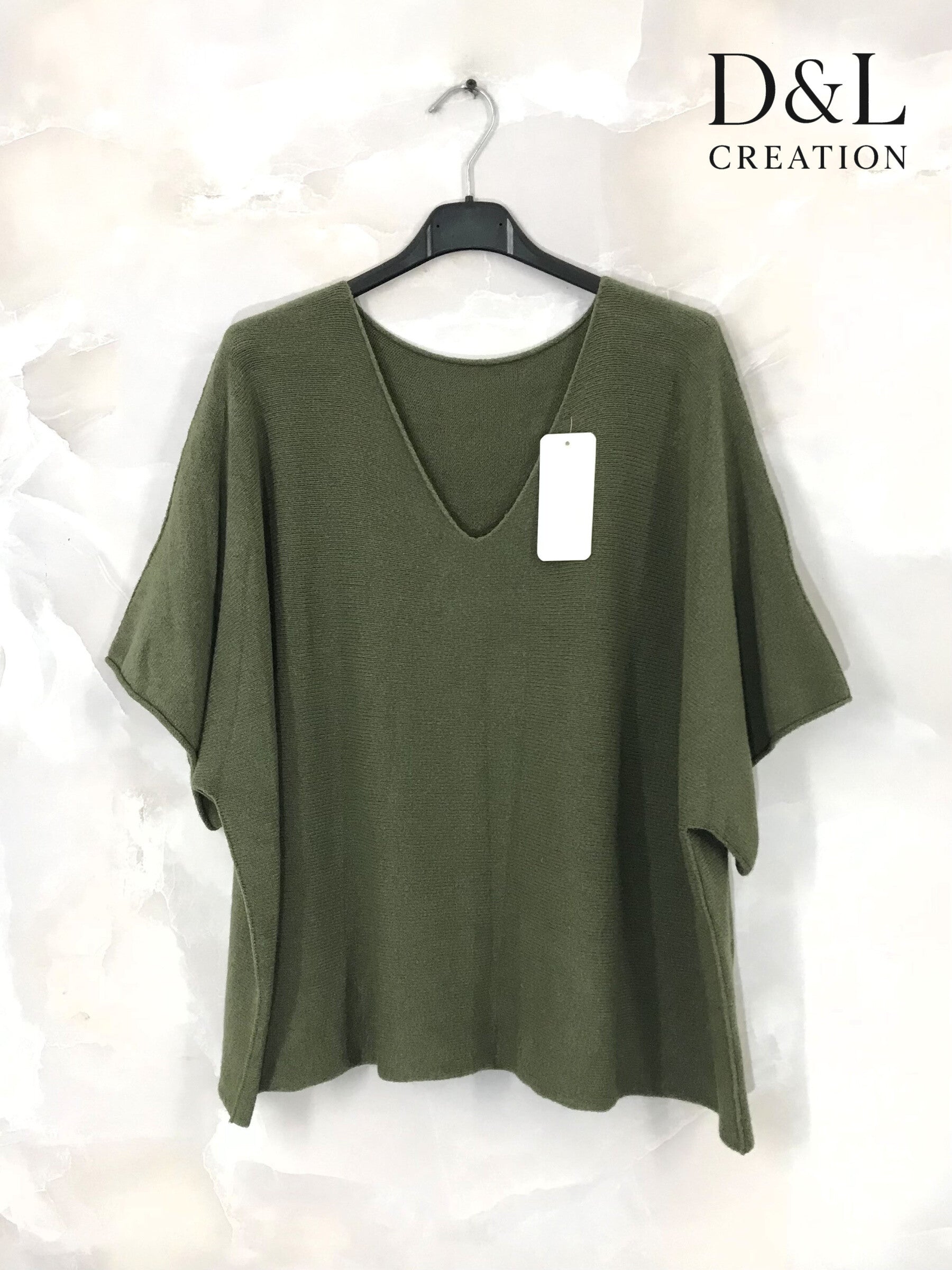 Plus Size Knit sweater with mid-length sleeves in sizes 40 to 56