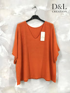 Plus Size Knit sweater with mid-length sleeves in sizes 40 to 56
