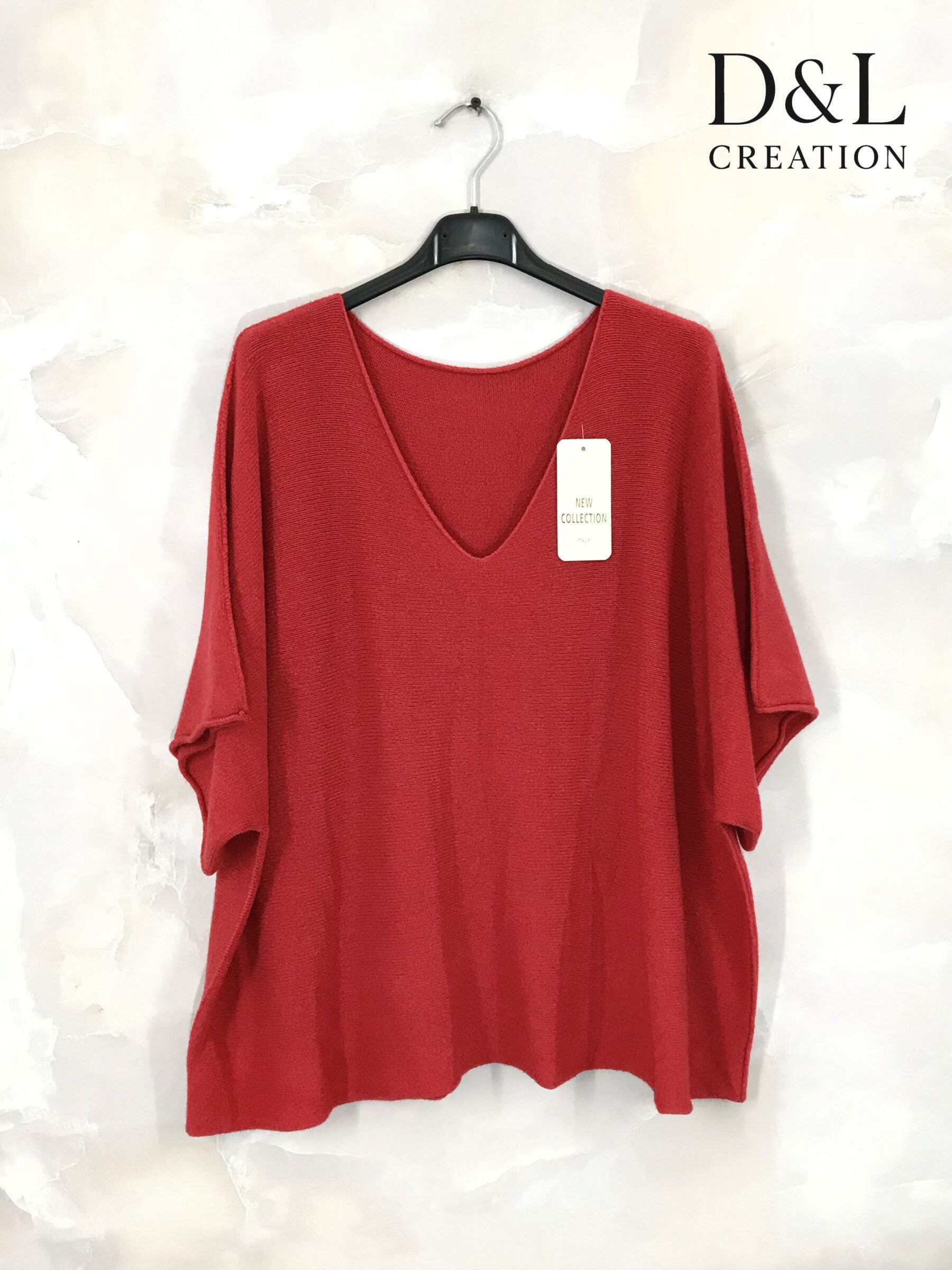 Plus Size Knit sweater with mid-length sleeves in sizes 40 to 56