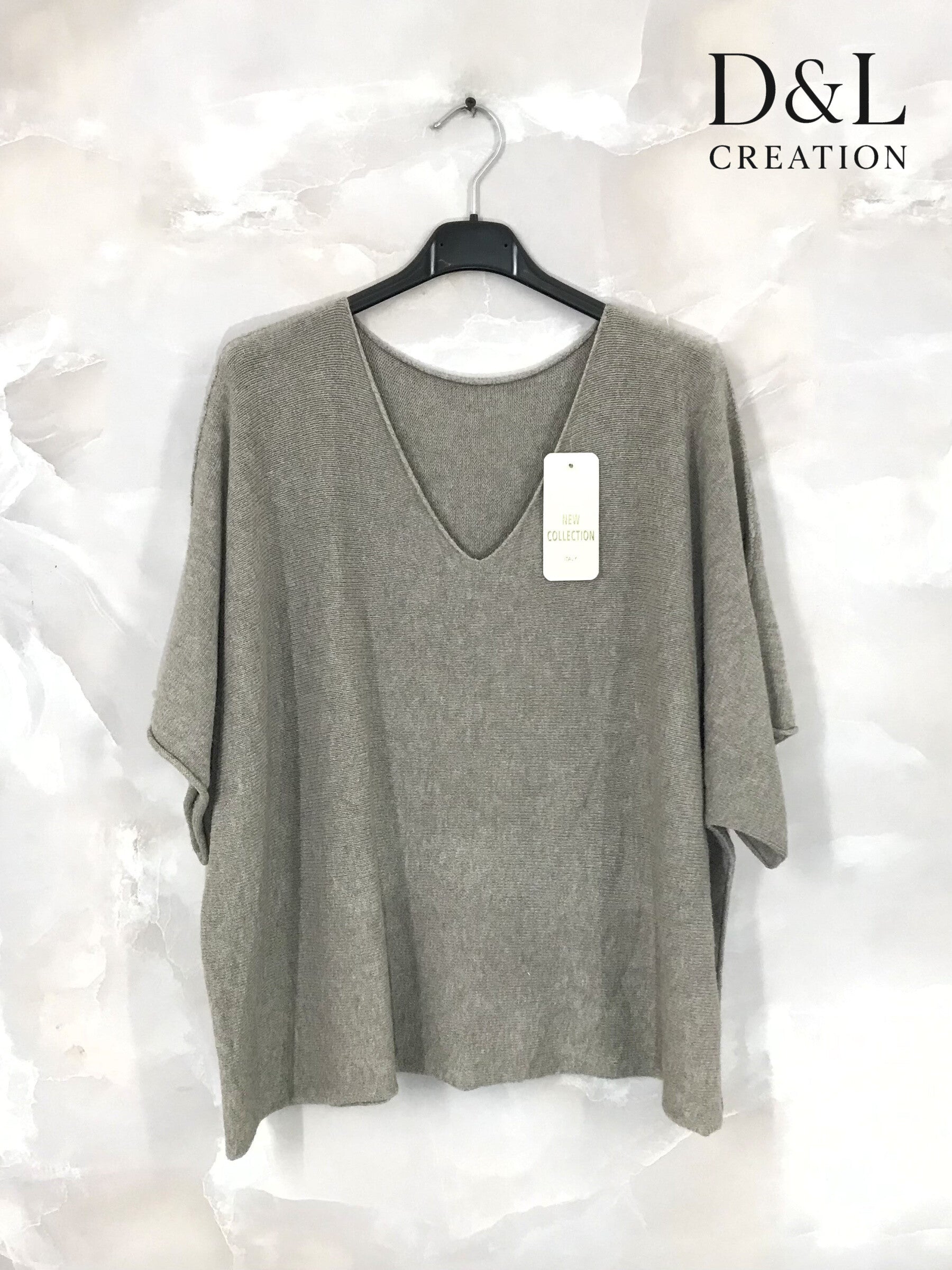 Plus Size Knit sweater with mid-length sleeves in sizes 40 to 56
