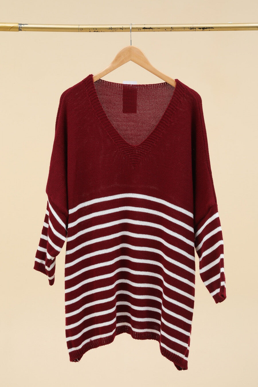 Striped loose jumper i Plus Size