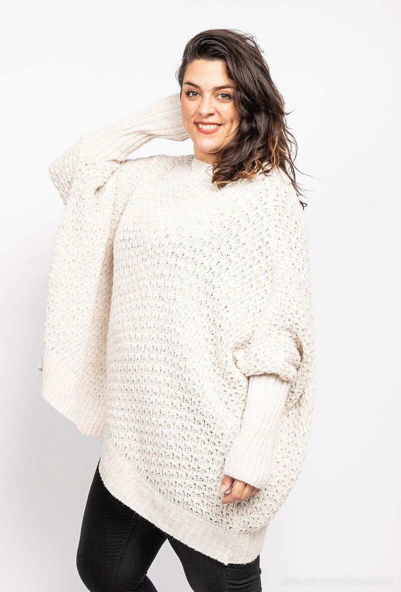 Oversized Loose Knit Jumper i Plus Size 58/60