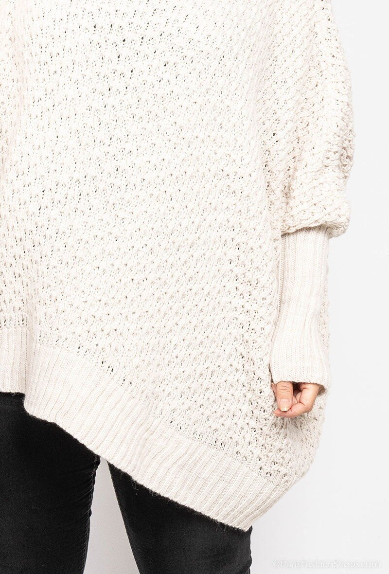Oversized Loose Knit Jumper i Stor Storlek 58/60