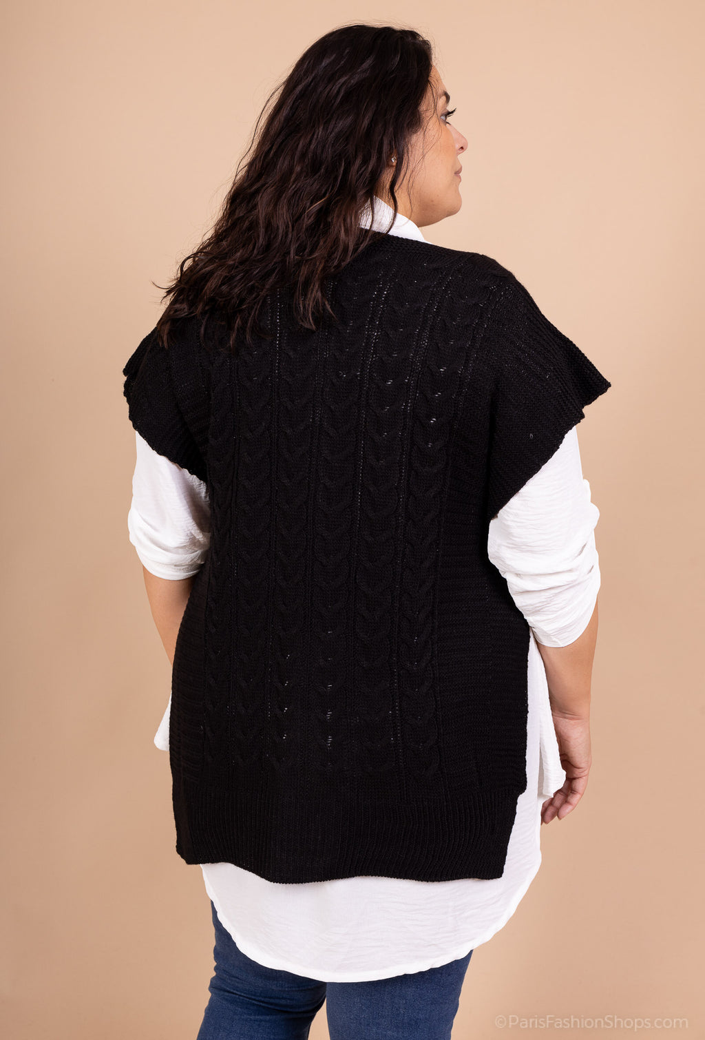 Ärmlös tröja med skjorta i Plus Size