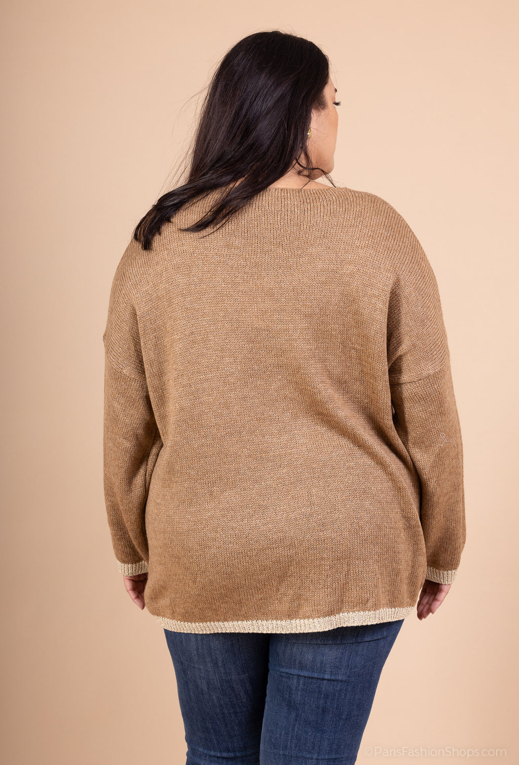 Knit Sweater med Hjärtor i Storlek 38 till 52