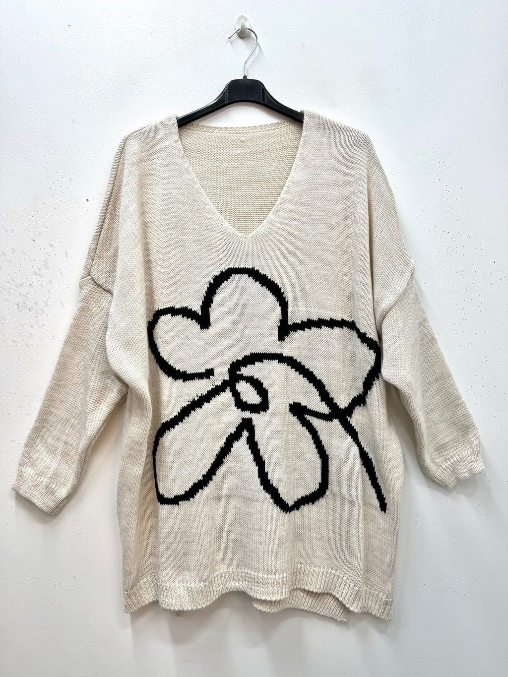 Jacquard Knit Sweater i Stor Storlek