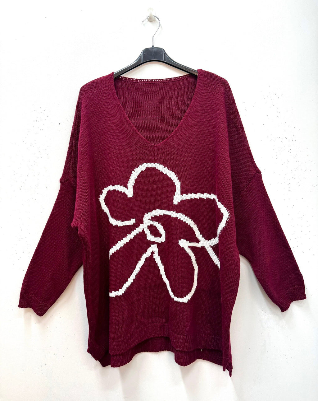 Jacquard Knit Sweater i Stor Storlek