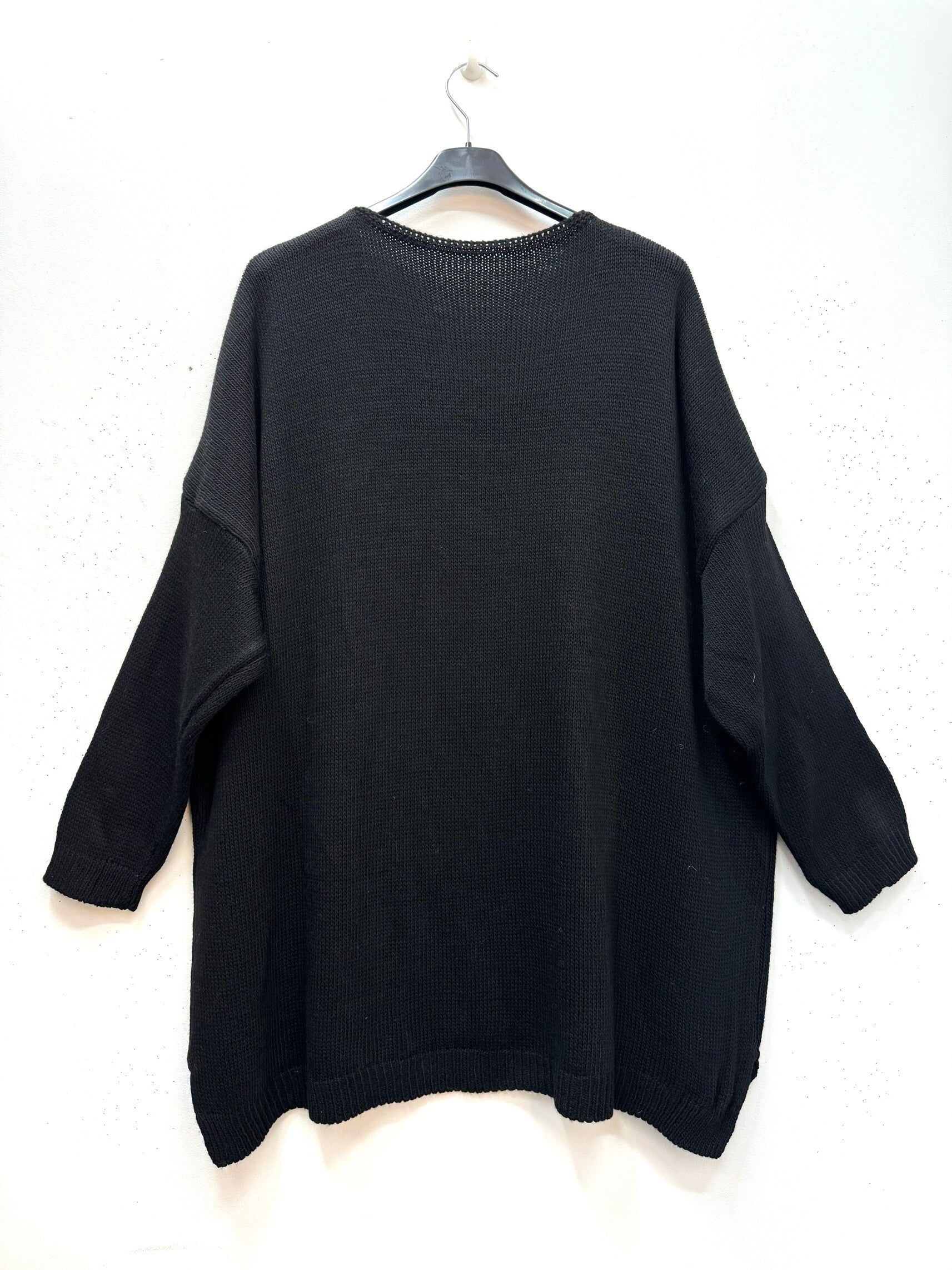 Jacquard Knit Sweater i Stor Storlek