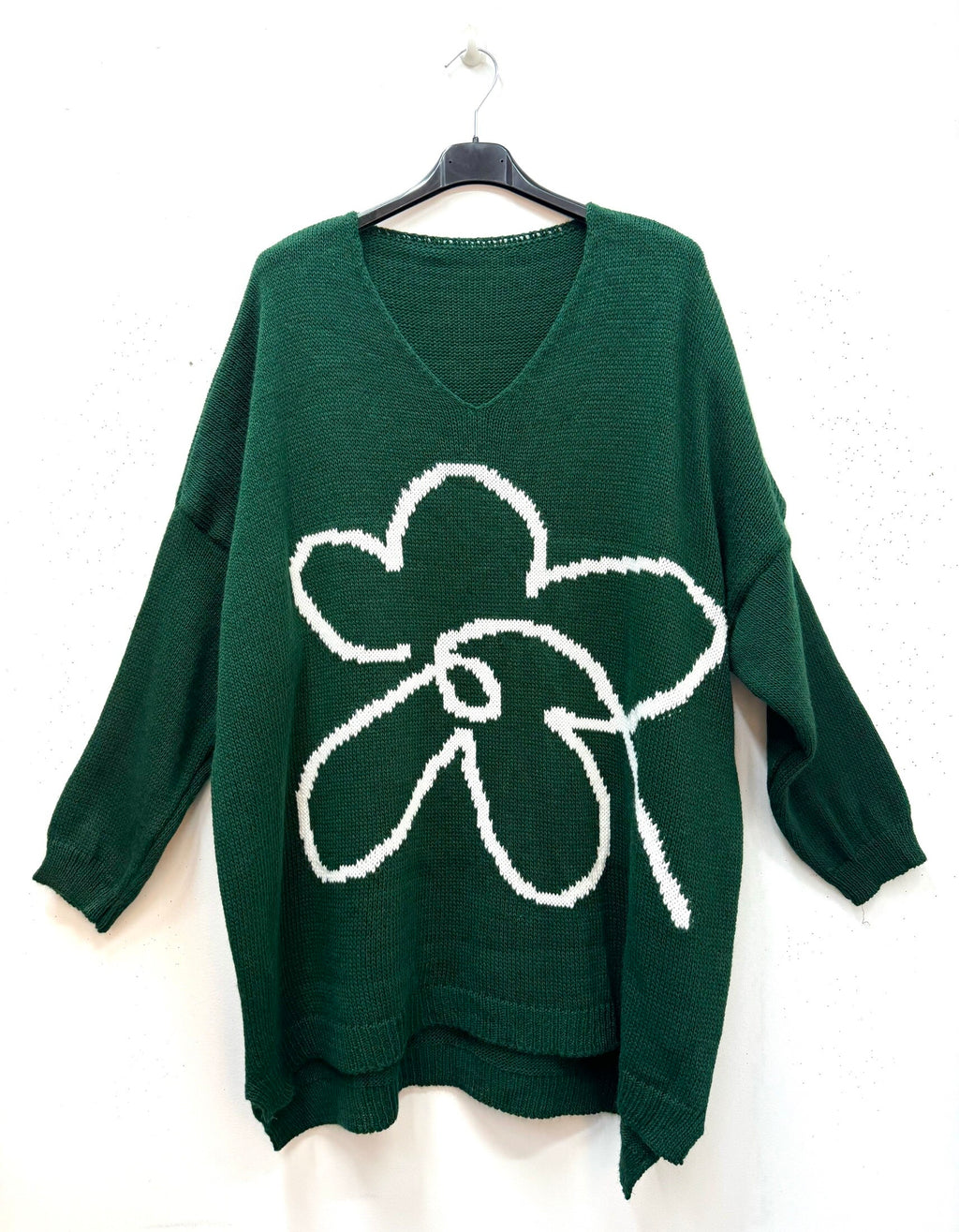 Jacquard Knit Sweater i Stor Storlek