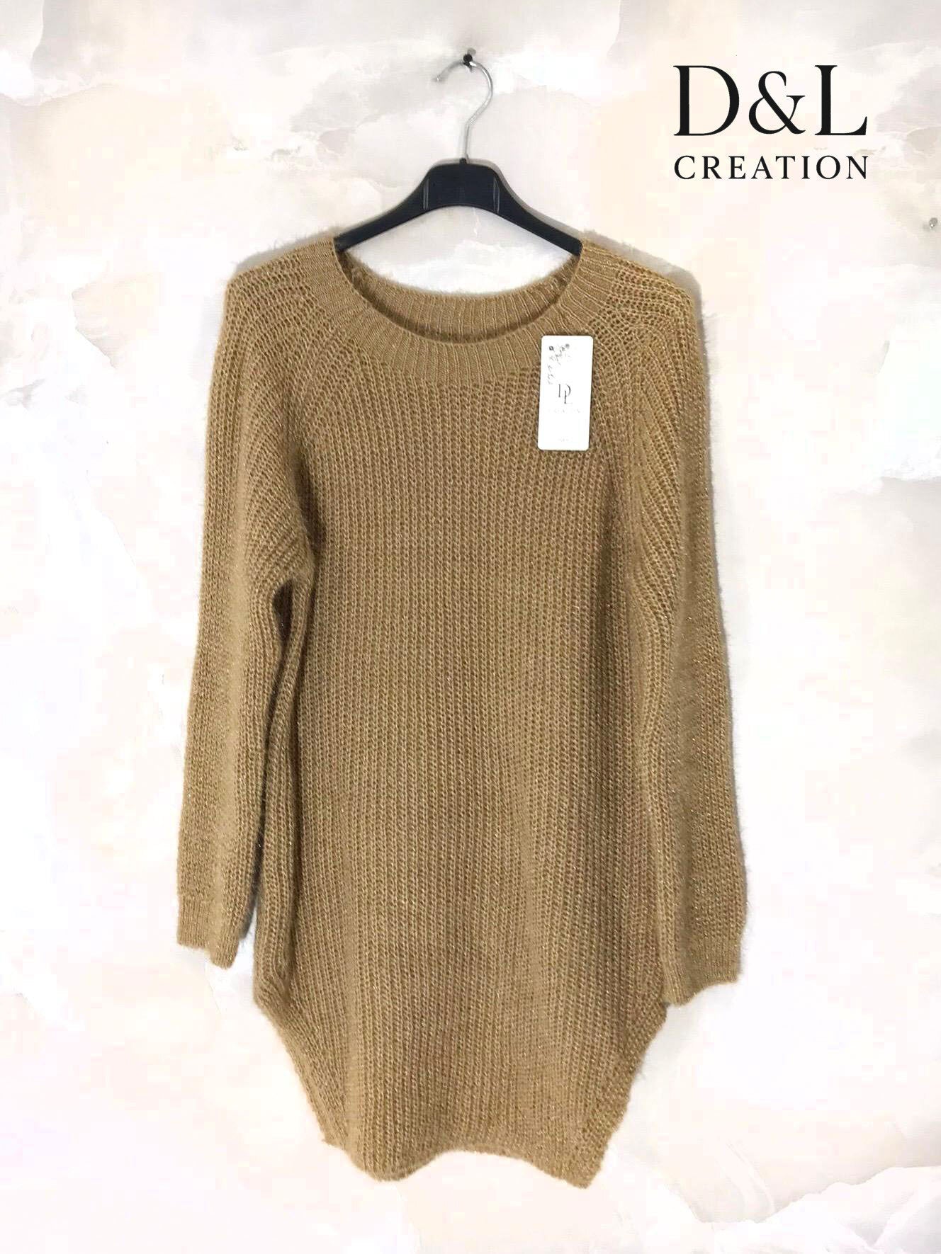 Ultra-stretch fluffy tunic sweater sizes 38 to 50 i Stor Storlek