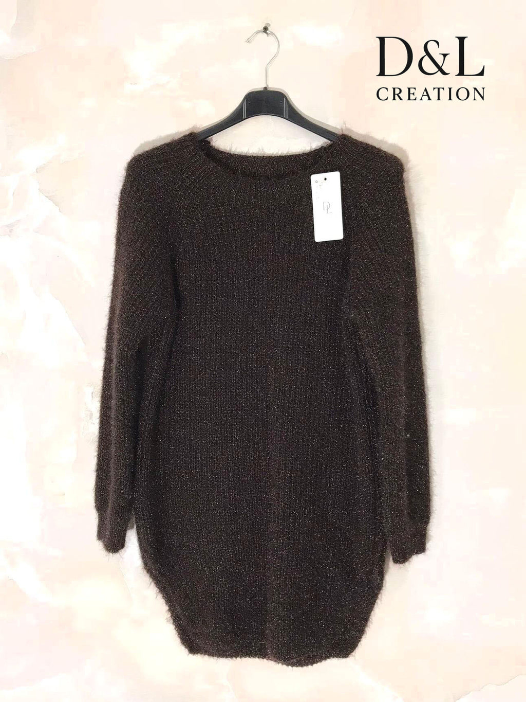 Ultra-stretch fluffy tunic sweater sizes 38 to 50 i Stor Storlek