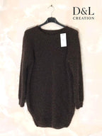 Ultra-stretch fluffy tunic sweater sizes 38 to 50 i Stor Storlek