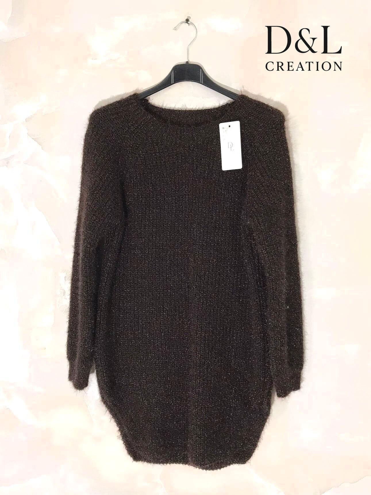 Ultra-stretch fluffy tunic sweater sizes 38 to 50 i Stor Storlek