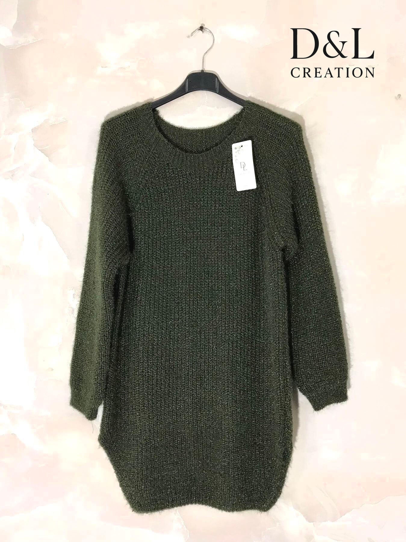 Ultra-stretch fluffy tunic sweater sizes 38 to 50 i Stor Storlek