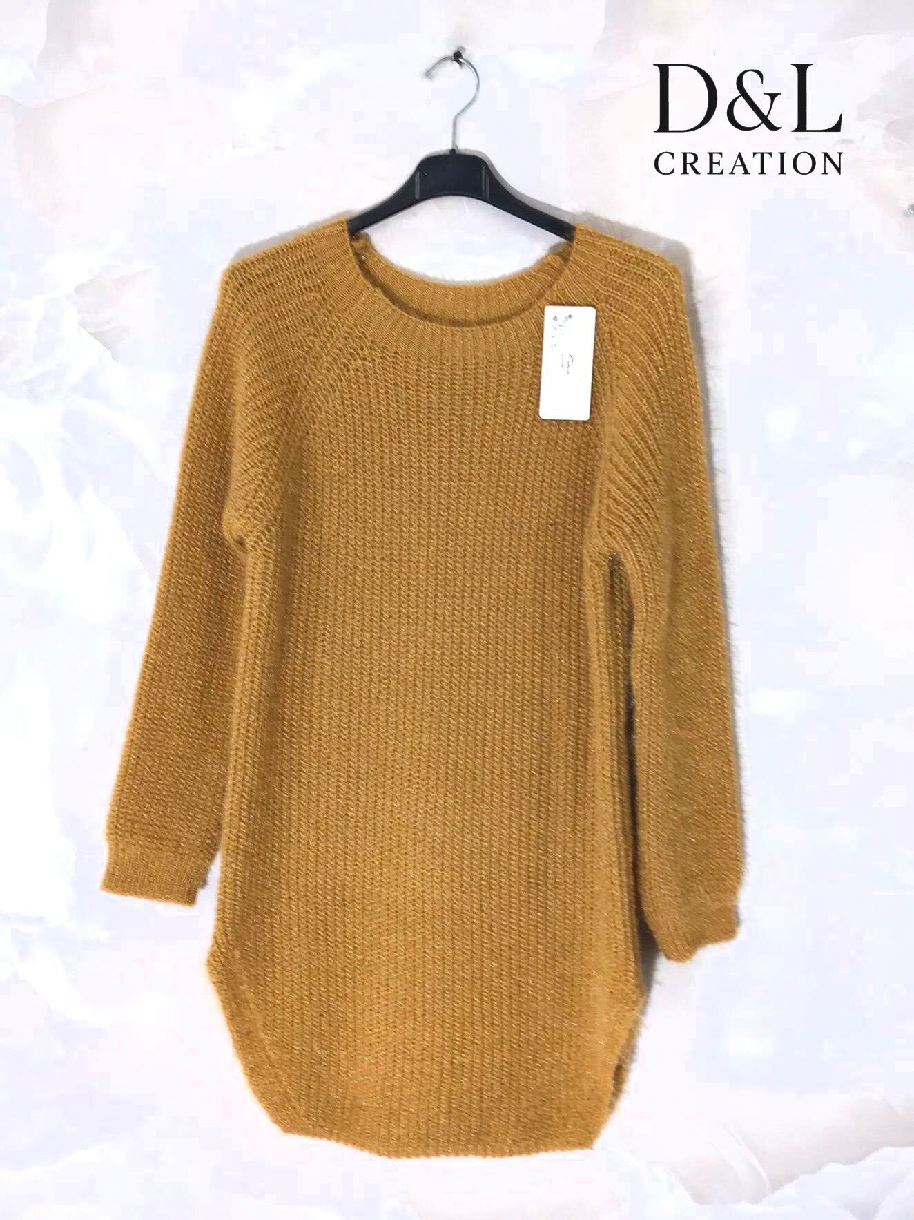 Ultra-stretch fluffy tunic sweater sizes 38 to 50 i Stor Storlek