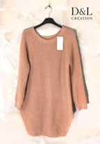Ultra-stretch fluffy tunic sweater sizes 38 to 50 i Stor Storlek