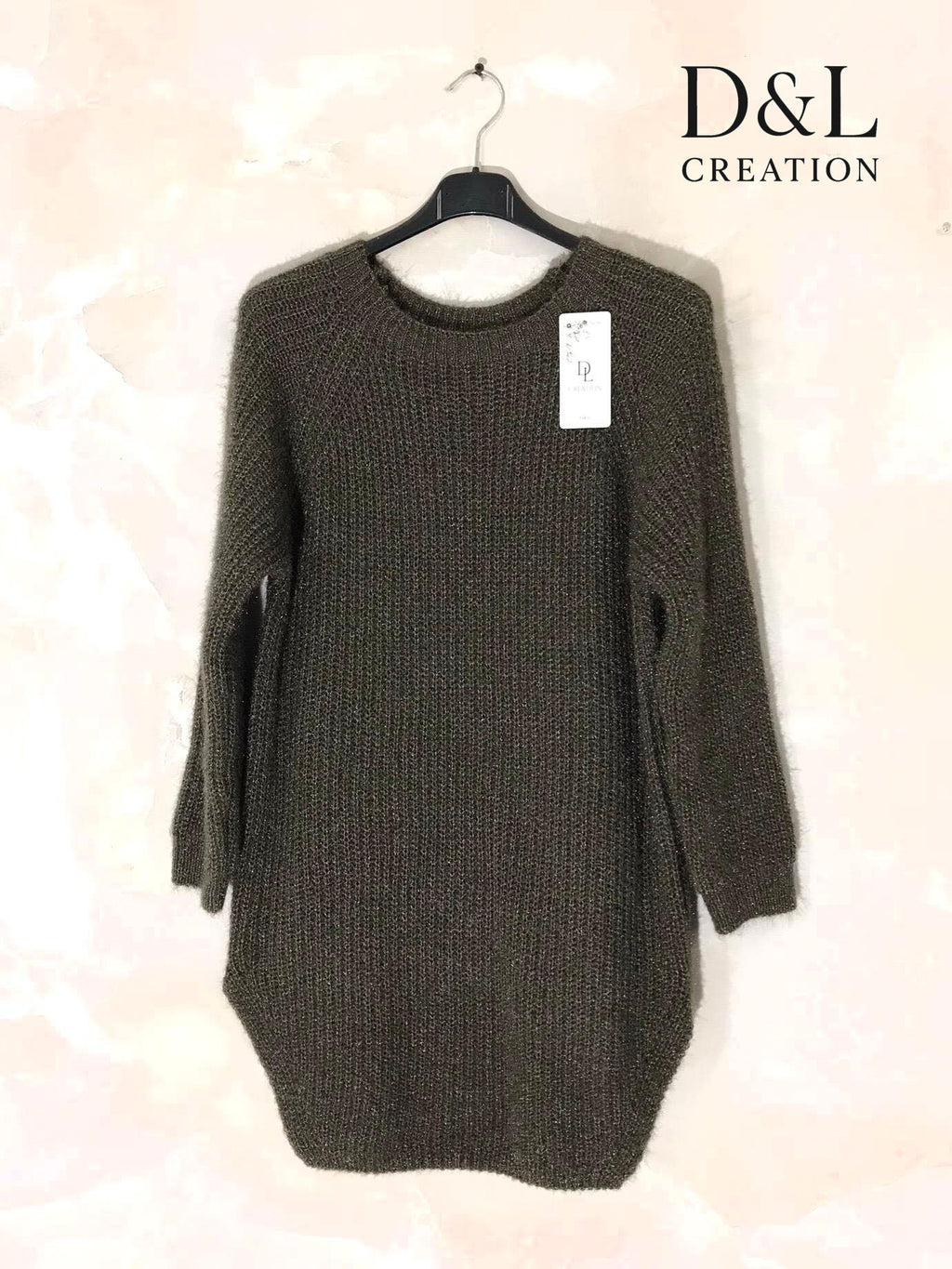 Ultra-stretch fluffy tunic sweater sizes 38 to 50 i Stor Storlek