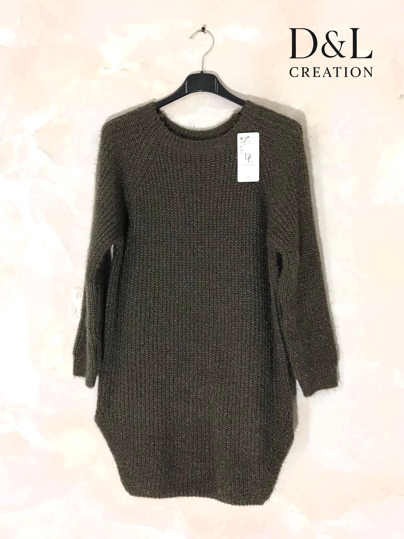 Ultra-stretch fluffy tunic sweater sizes 38 to 50 i Stor Storlek