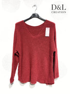 Ultra stretch sweater with alpaca