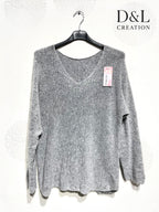 Ultra stretch sweater with alpaca