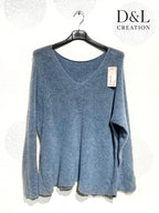 Ultra stretch sweater with alpaca