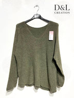 Ultra stretch sweater with alpaca