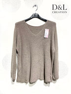 Ultra stretch sweater with alpaca