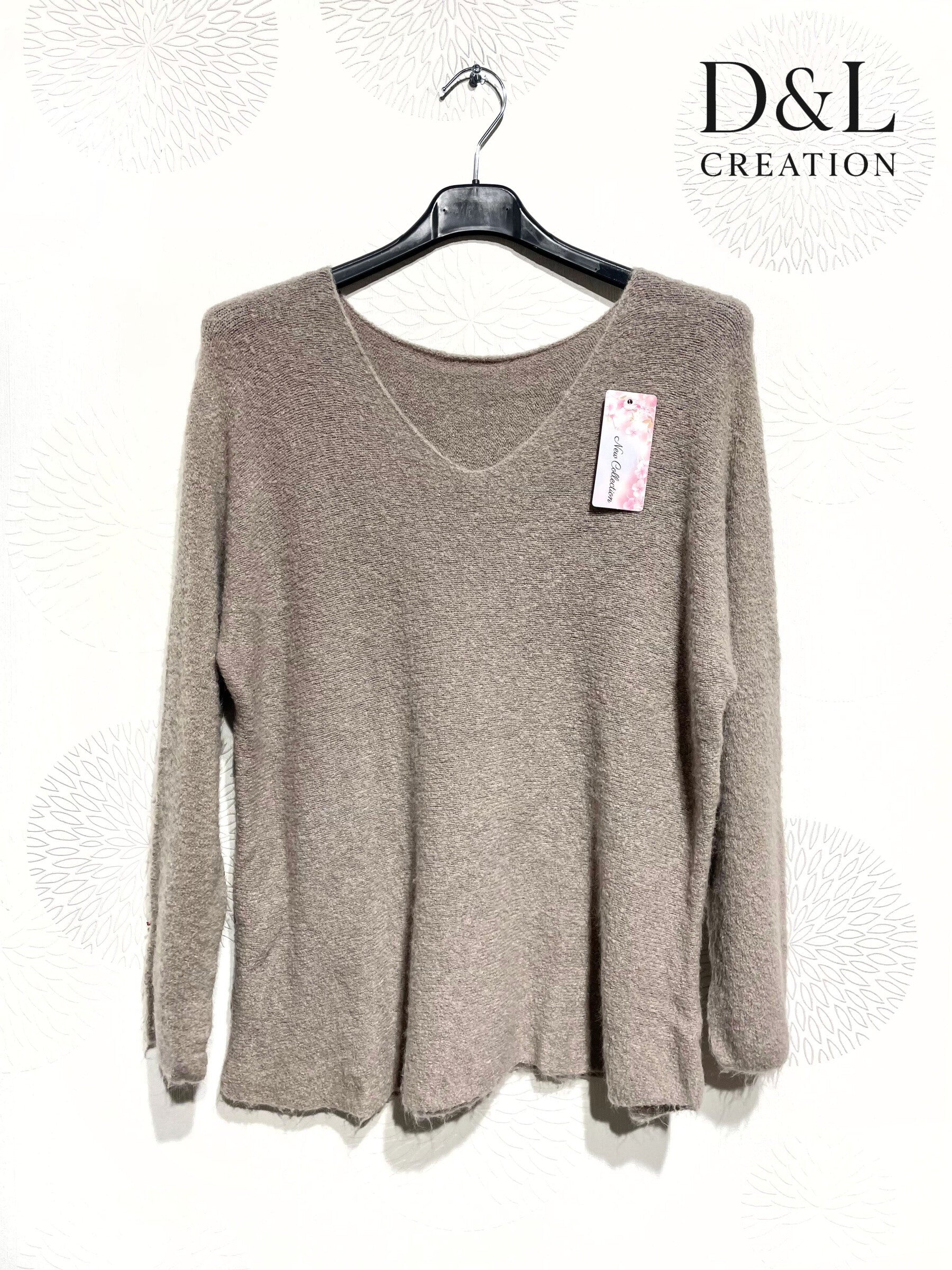 Ultra stretch sweater with alpaca