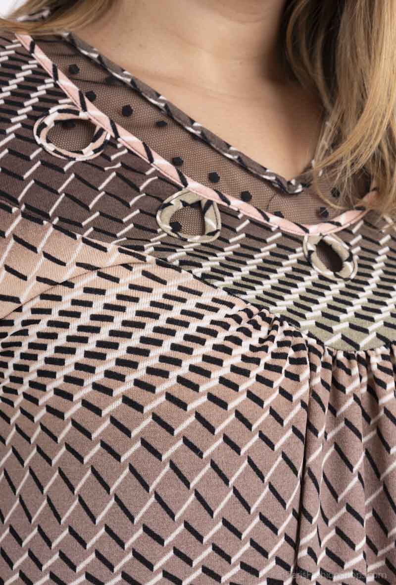 Plus Size Tröjor med Öppen Krage
