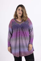 Plus Size Tröjor med Öppen Krage
