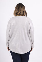 Sekvenserad drop shoulder stickad tröja i Stor Storlek