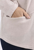 Plus Size Sequined Drop Shoulder Stickade Tröjor