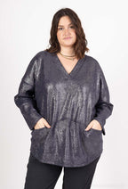 Plus Size Sequined drop shoulder knitted sweaters