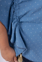 Plus Size Viskos Blus med Slåttärm - H5125-1