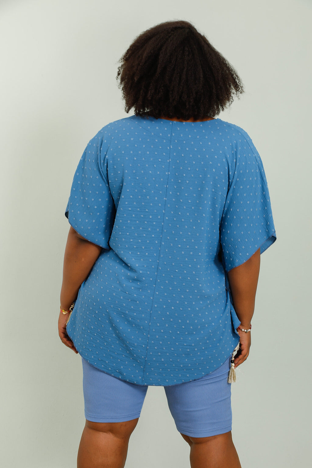 Viscose Blus med Båtarmsärmar i Stor Storlek