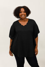 Viscose Blus med Båtarmsärmar i Stor Storlek