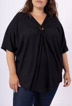 Plus Size Sommarblus med V-hals