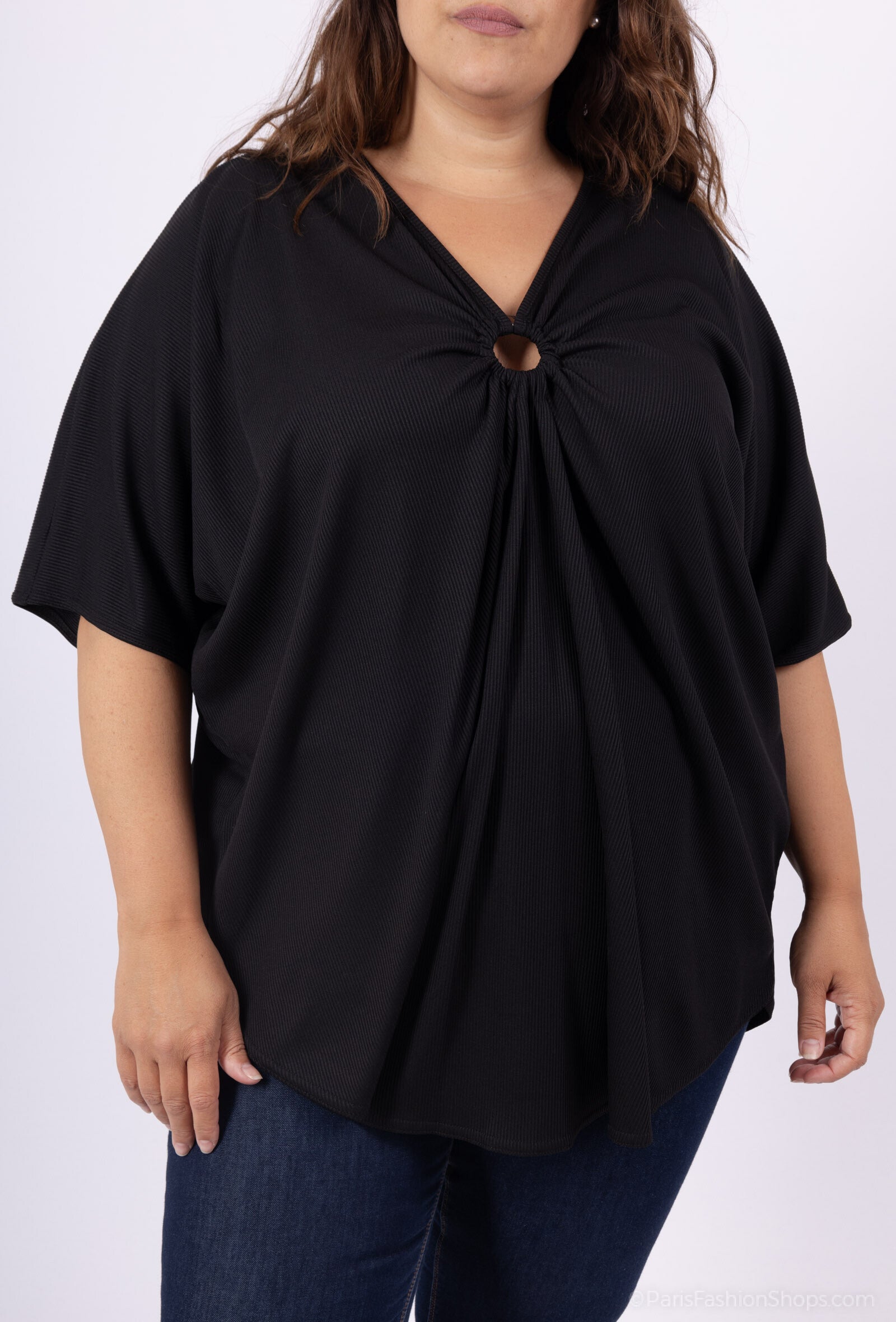 Plus Size Sommarblus med V-hals