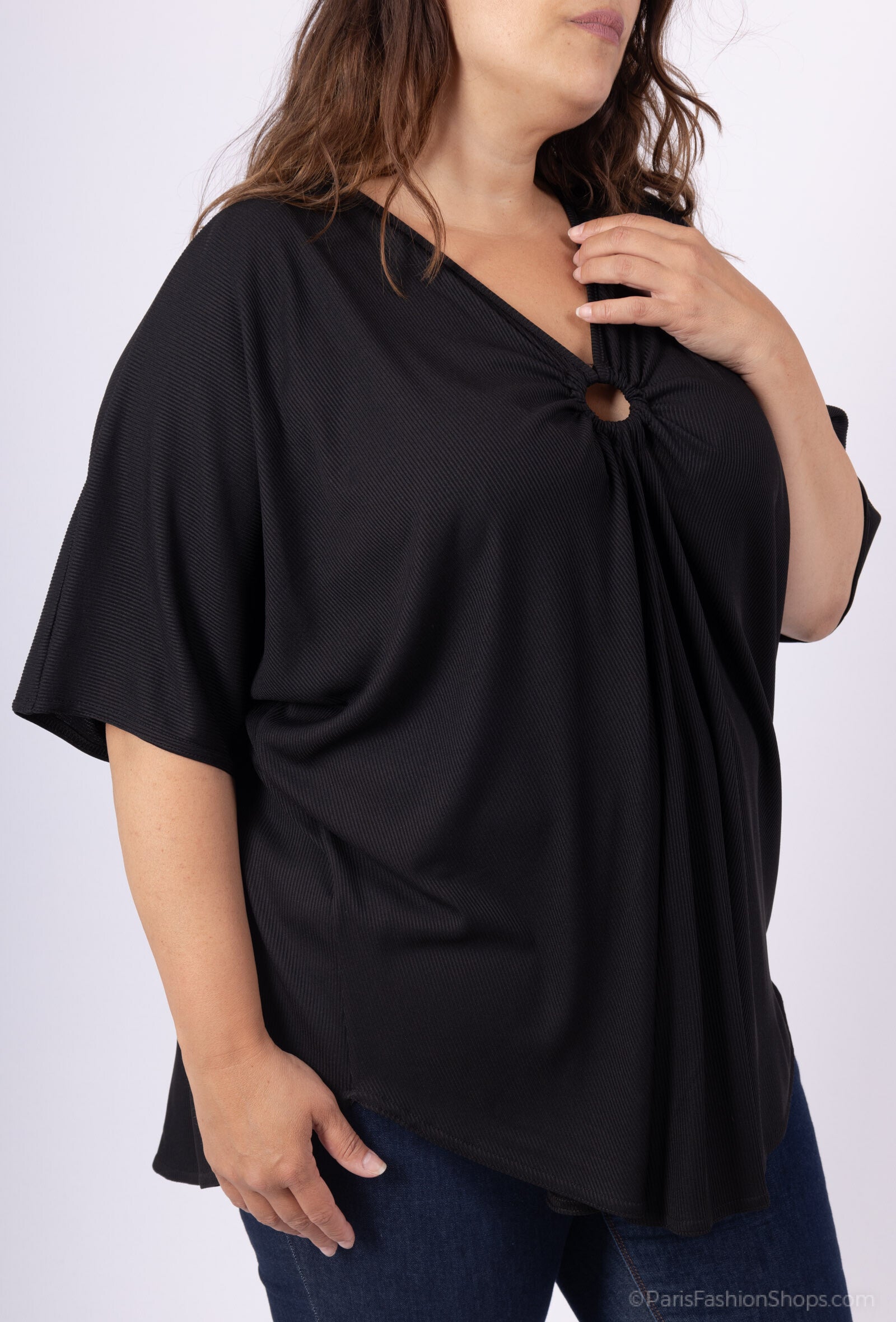 Plus Size Sommarblus med V-hals