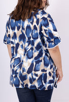 Plus Size Flowy Sommartunika med Spetsdetaljer
