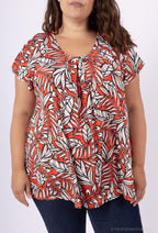 Plus Size Blus med Charmig Slips