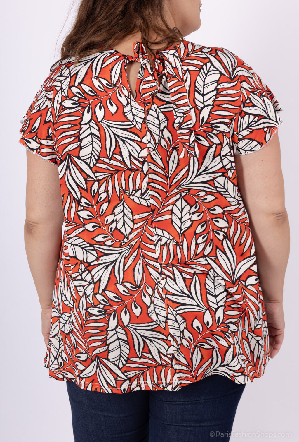 Plus Size Blus med Charmig Slips